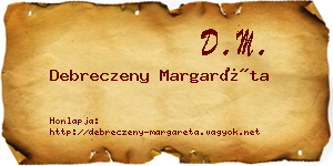 Debreczeny Margaréta névjegykártya