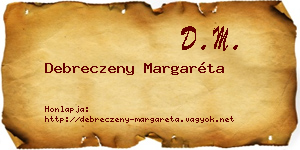 Debreczeny Margaréta névjegykártya