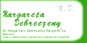 margareta debreczeny business card